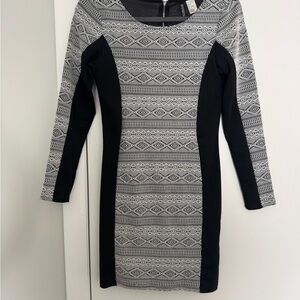 Black and Gray Patterned Dress